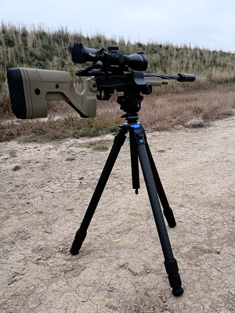 Zeiss Pro-Series Universal Tripod holding a Stag Pursuit rifle.